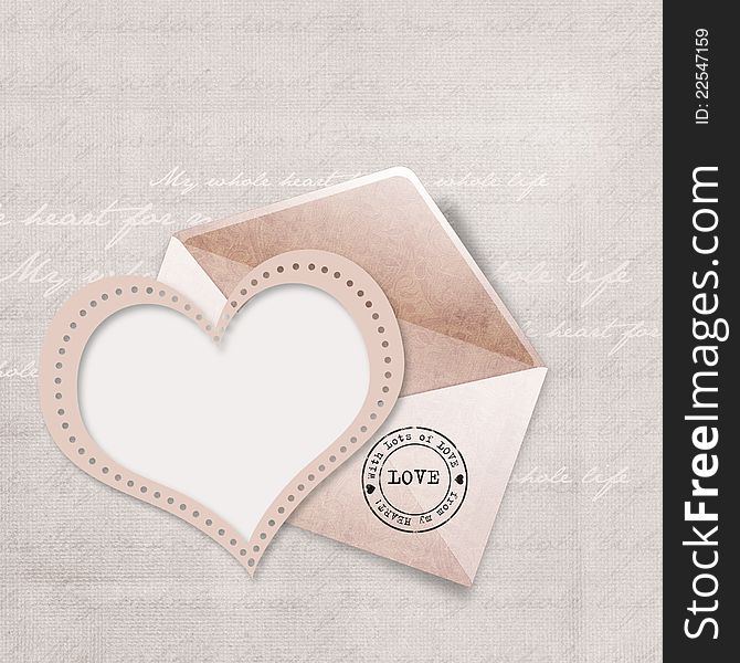 Greeting Card With Envelope And Heart