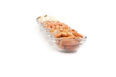 Mixed Dry Fruits In Glass Bowl Stock Images