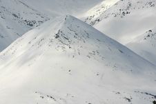Snowy Pyramidal Mountain In Broad Pass, Alaska Stock Image Snowy Pyramidal Mountain In Broad Pass, Alaska Stock Image