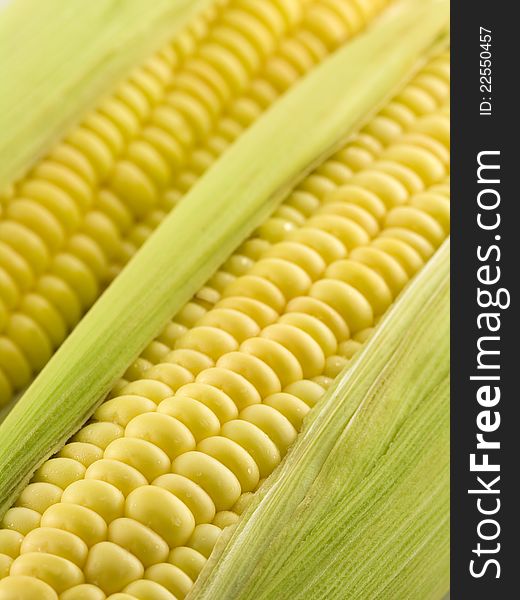 Sweet corn with corn cob