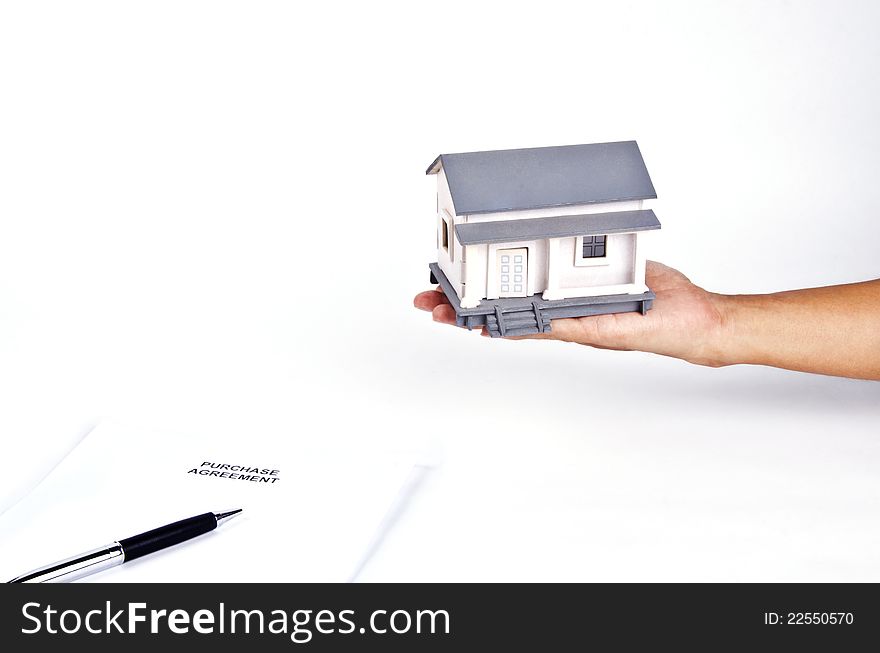 Purchase agreement to get a house from agency. Purchase agreement to get a house from agency