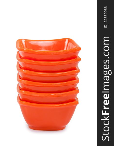 Orange plastic bowl