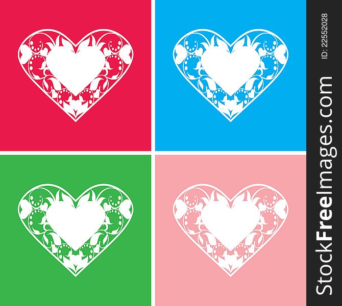 Colored hearts background, St. Valentine