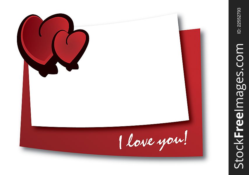 Blank valentine card with copy-space to write your own text.