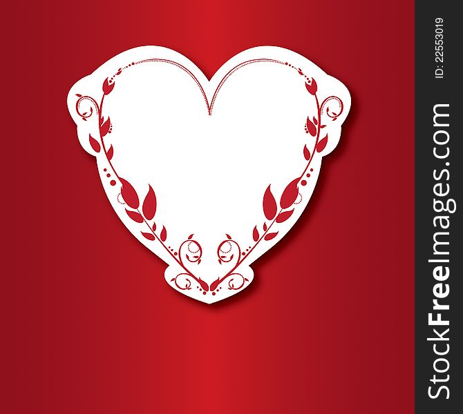 Valentine card with elements and place for text. Valentine card with elements and place for text