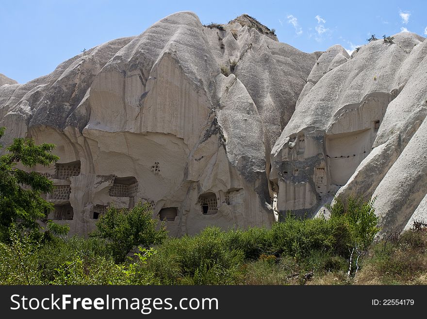 Cave houses (fairy chimneys) in Cappadocia, Turkey