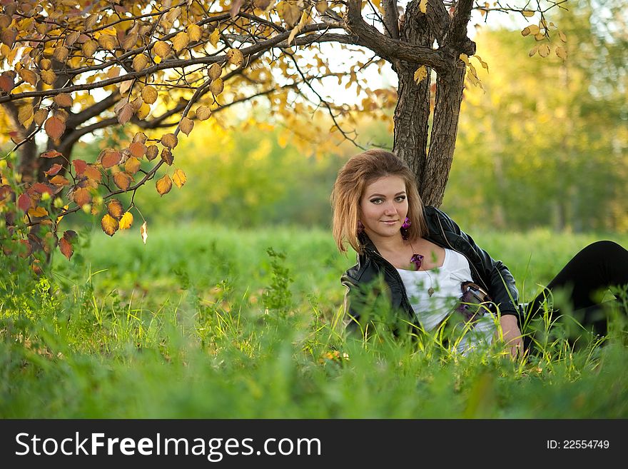 The girl on a walk in the park