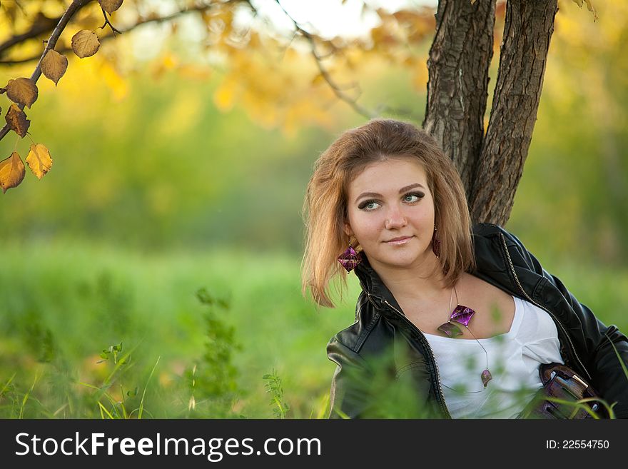 The girl on a walk in the park