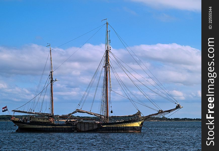 Classical Dutch old fashion sail boat