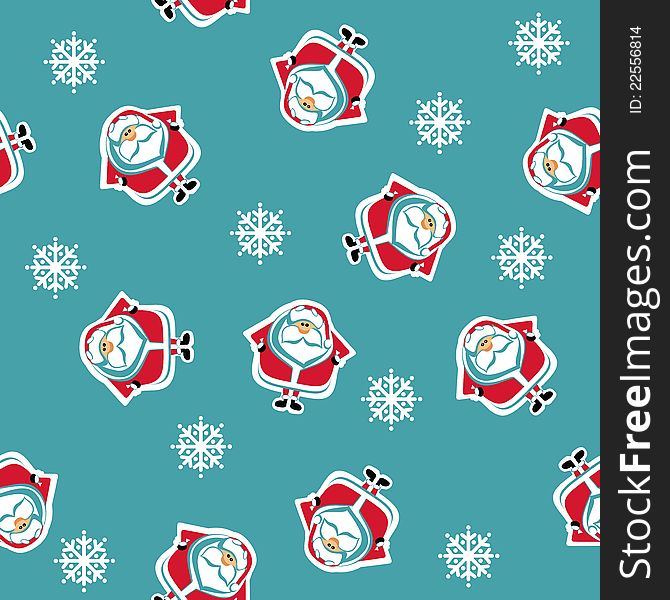 Seamless Pattern With Santa