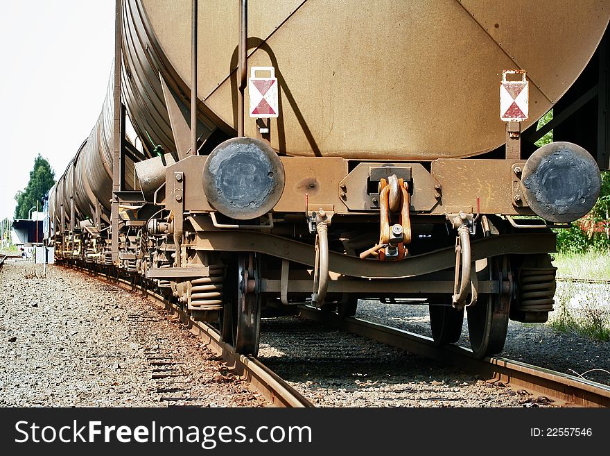 Transport cargo train on rails. Transport cargo train on rails