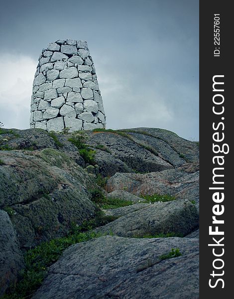 Little stone tower on west coast in Sweden