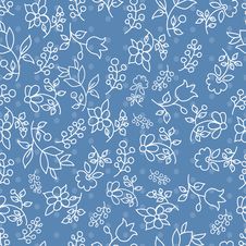 Floral Seamless Pattern In Blue Tones Stock Photography Floral Seamless Pattern In Blue Tones Stock Photography