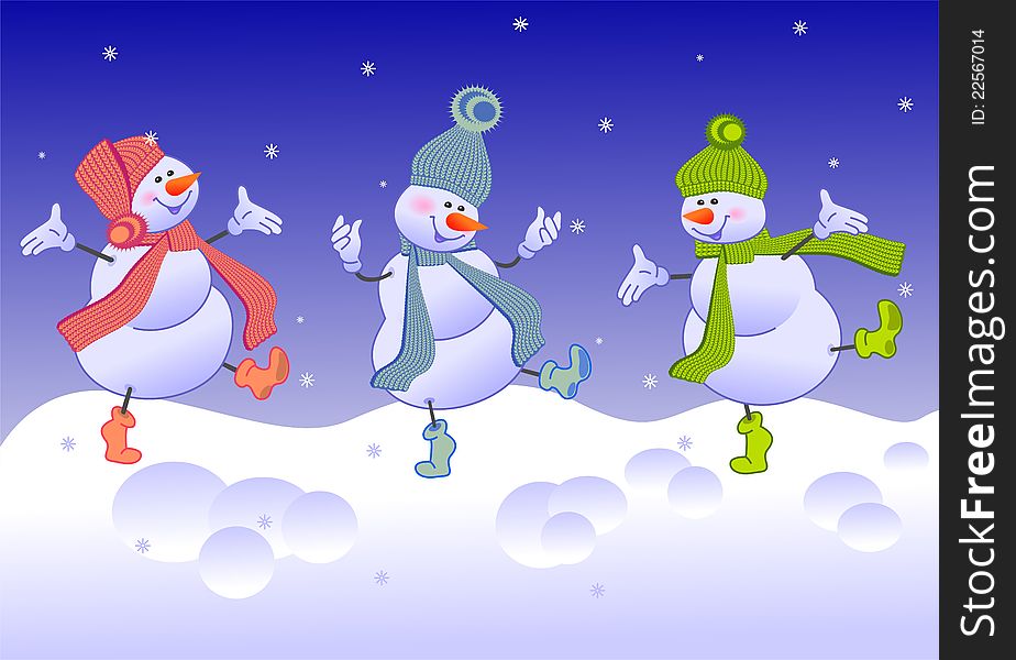 Three Merry Snowmen