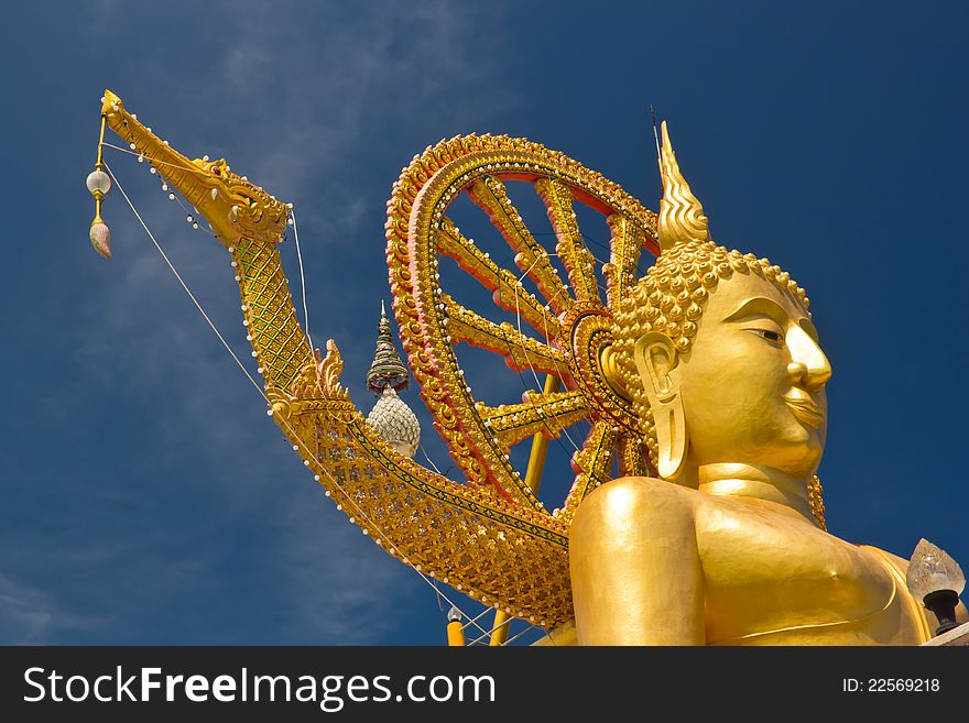 Big Buddha statue in Wat Phra Yai temple. Big Buddha statue in Wat Phra Yai temple