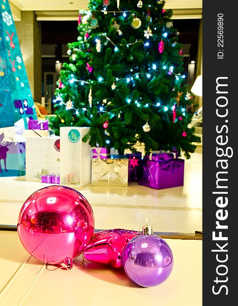 Christmas tree decoration with light