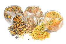 Jars With Cereals (Lentils, Rice, Split Peas) Stock Image Jars With Cereals (Lentils, Rice, Split Peas) Stock Image