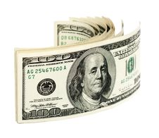 Stack Of One Hundred Dollar Bills U.S. Stock Image