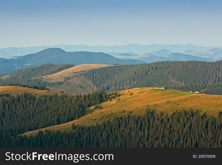 Landscape in the mountains. Ukraine, the Carpathian mountains. Landscape in the mountains. Ukraine, the Carpathian mountains