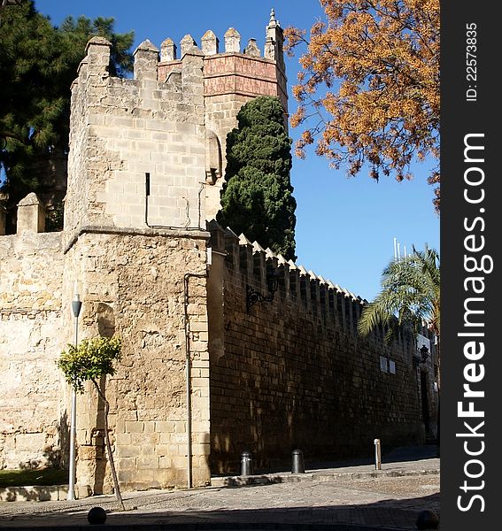 The tower of the Castle of Puerto de Santa Maria in Cadiz in south of Spain