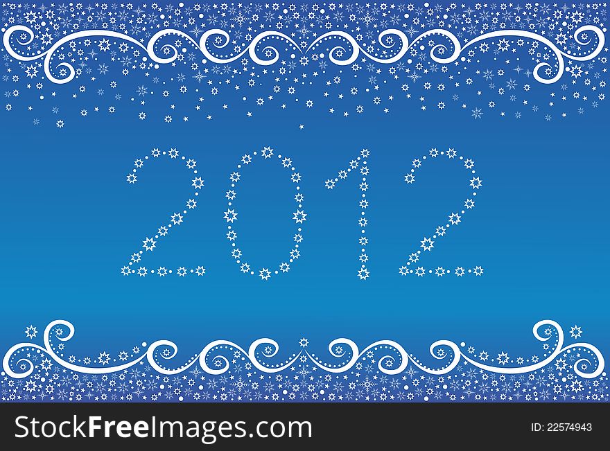Abstract decorative white snow on blue background. Abstract decorative white snow on blue background