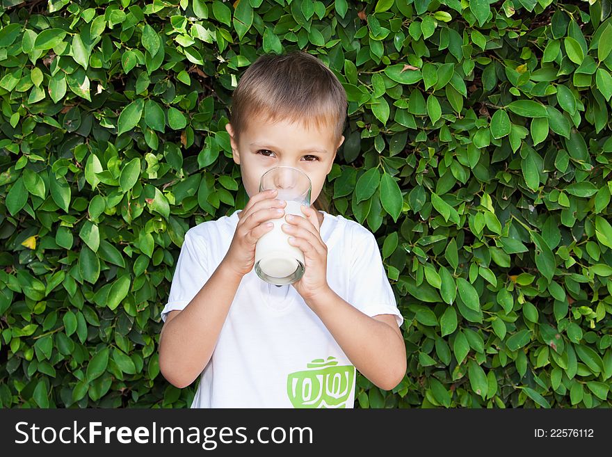 Boy Drinking Milk