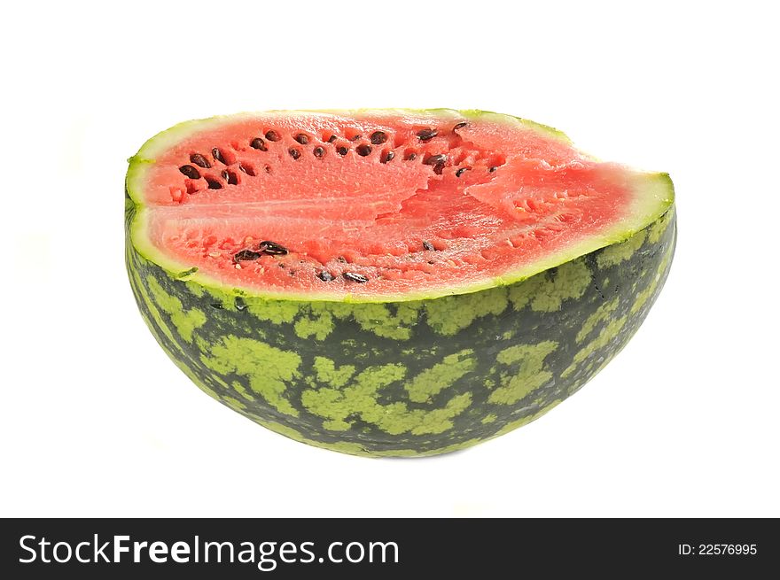 A half of watermelon isolated on a white background