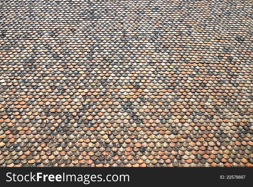 Backgrounds of tile roof , Roof of Galleries in North of Thailand