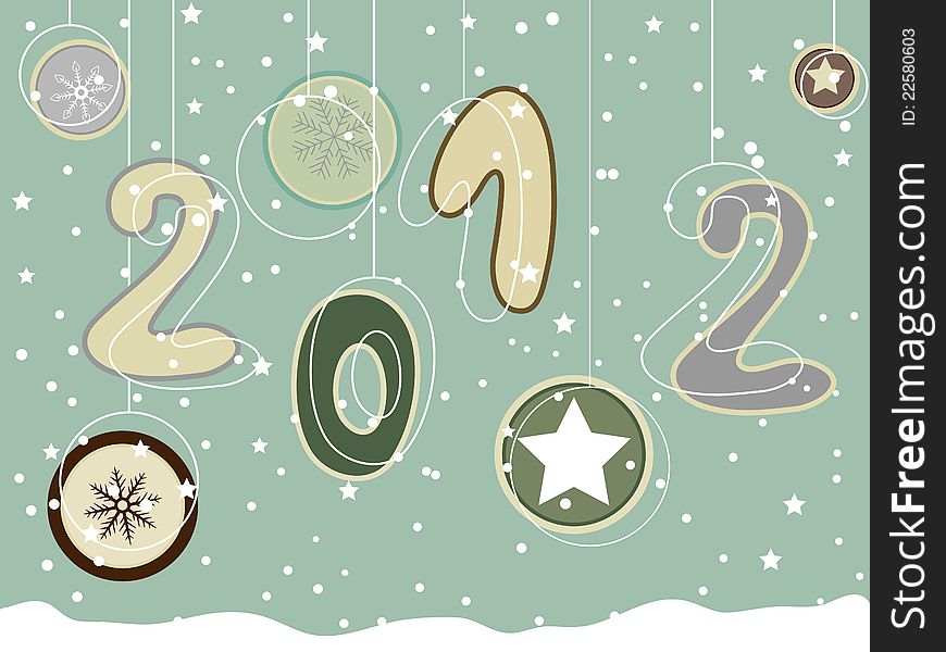 Vector New year 2012 greeting card