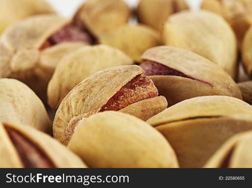 Blur background abstract of pistachios.