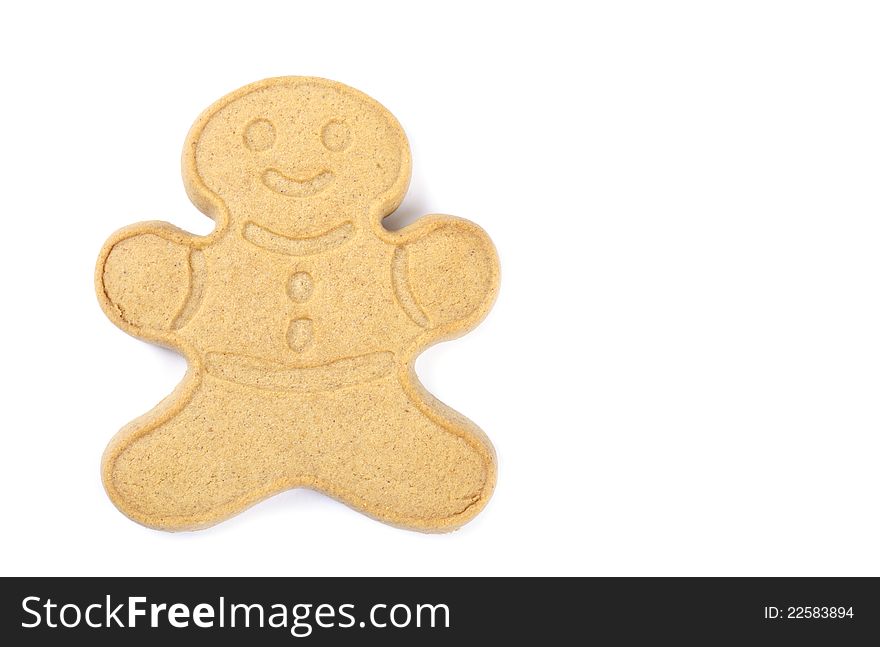 Ginger Boy Cookie Isolated On White