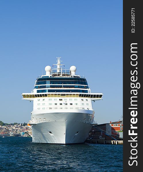 A front view from a cruiseship docked at the waterline of istanbul, Turkey. A front view from a cruiseship docked at the waterline of istanbul, Turkey