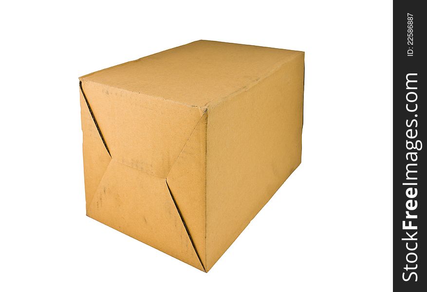 Corrugated brown box isolate on white background