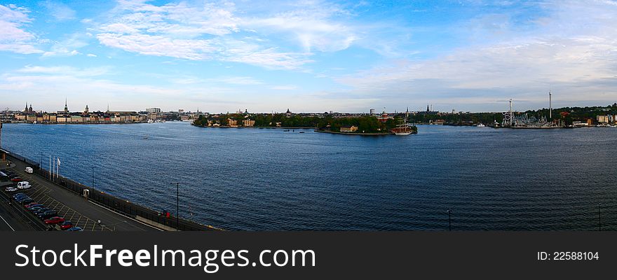 Wide panoramic view of Stockholm. Wide panoramic view of Stockholm