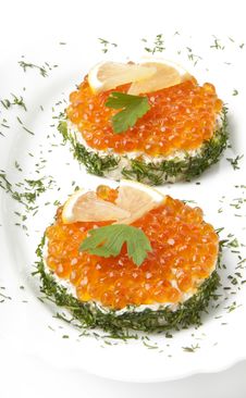 Sandwiches With Red Caviar Stock Image Sandwiches With Red Caviar Stock Image