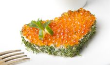 Sandwiches With Red Caviar Royalty Free Stock Photos