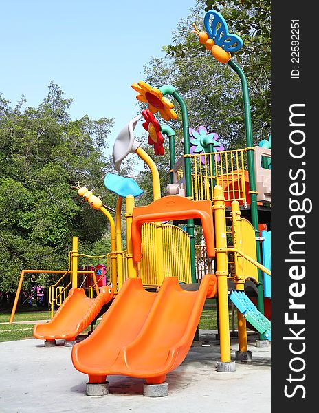 Children playground in the park