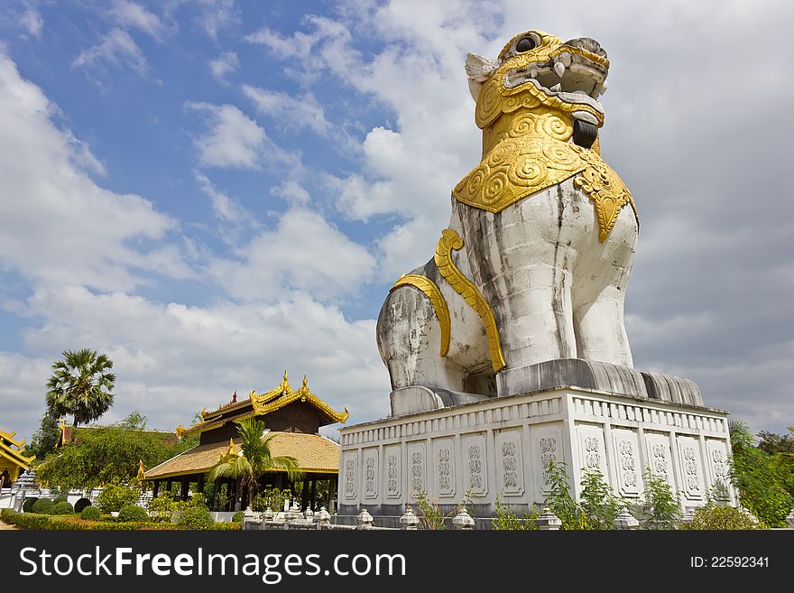 Big lion statue art of Burma. Big lion statue art of Burma