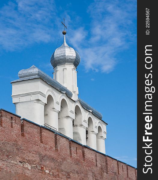 Russia. Novgorod the Great. View of belltower. Russia. Novgorod the Great. View of belltower