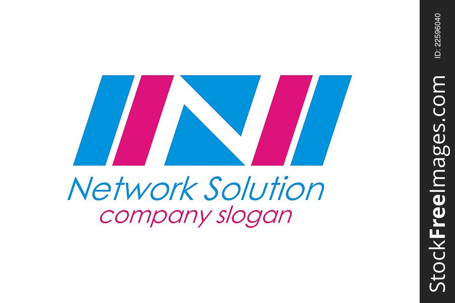 Network Solution Letter N Logo Blue color