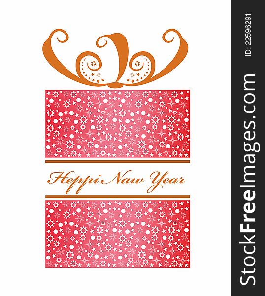 Stylish Red and Golden New Year's gift. Stylish Red and Golden New Year's gift