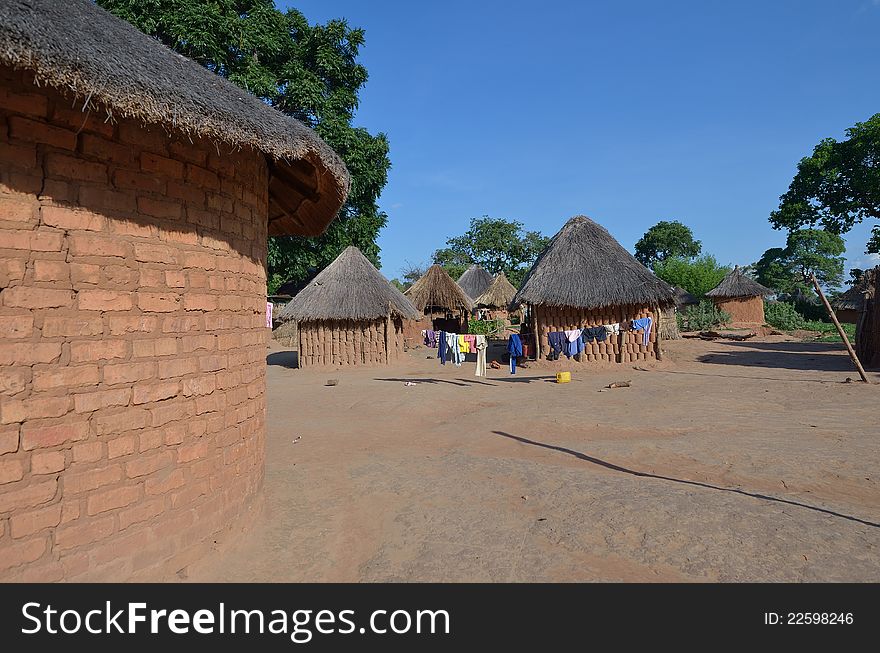 Typical houses of an African village