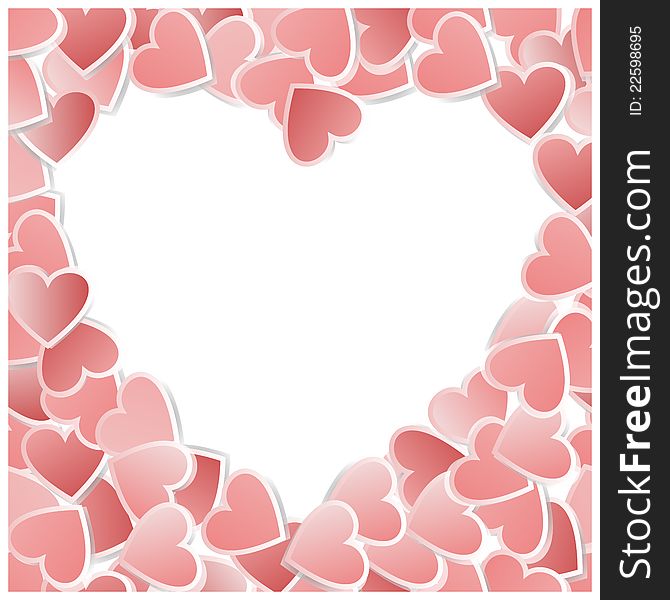 Valentine Hearts Card. Vector Illustration