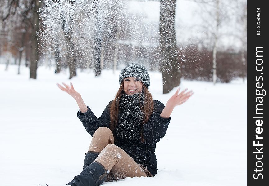 Girl For A Walk In The Winter