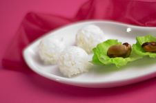 Shells With Rice And Salad Stock Images