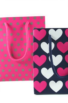 Hearts And Spots Gift Bags Stock Photos Hearts And Spots Gift Bags Stock Photos