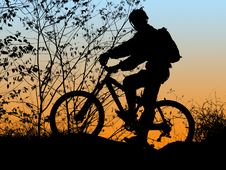 Biker Silhouette Royalty Free Stock Photos