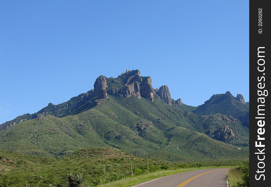 A view of Chisos Mountains in Big Bend national park