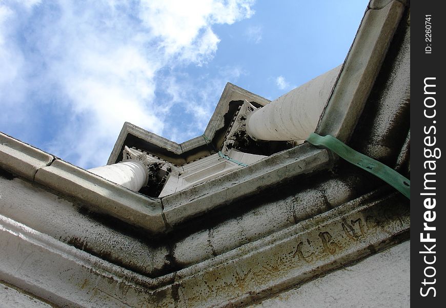 A strange perspective of the top of St Paul Cathedral in London