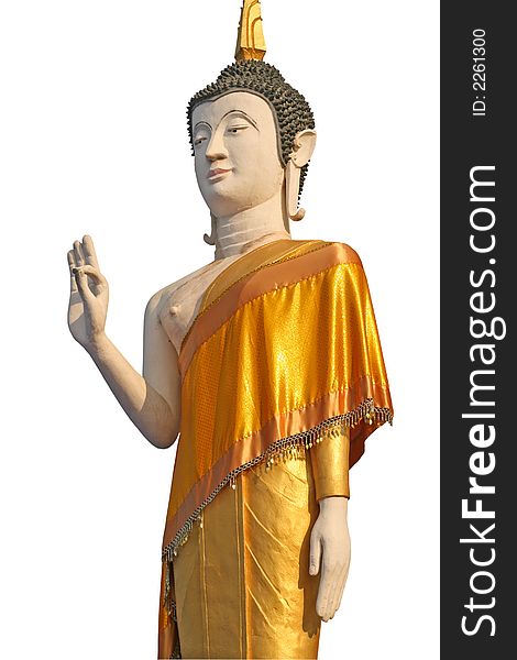 Buddhist statue with outstretched hand in the vitarka mudra position. The gesture is intended to be read as an appeal for peace. Buddhist statue with outstretched hand in the vitarka mudra position. The gesture is intended to be read as an appeal for peace.